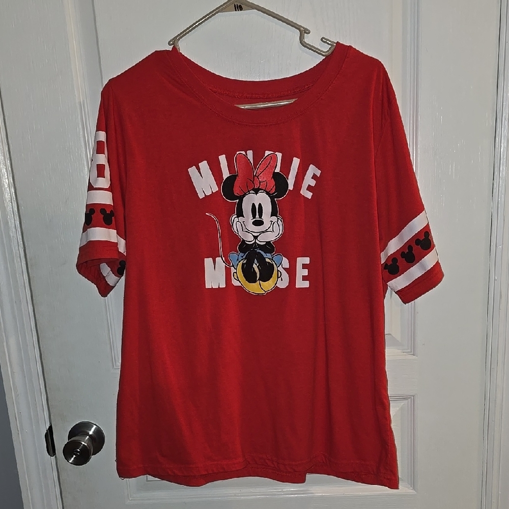 Disney Red Minnie Mouse Short Sleeve Tee Women's 2XL